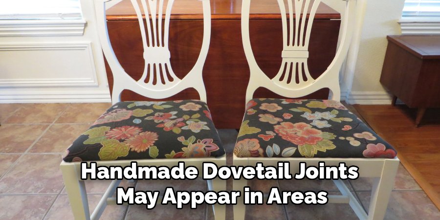 Handmade Dovetail Joints 
May Appear in Areas