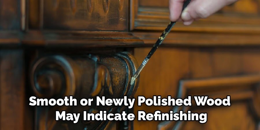 Smooth or Newly Polished Wood
May Indicate Refinishing