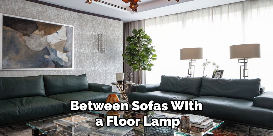 Between Sofas With
a Floor Lamp