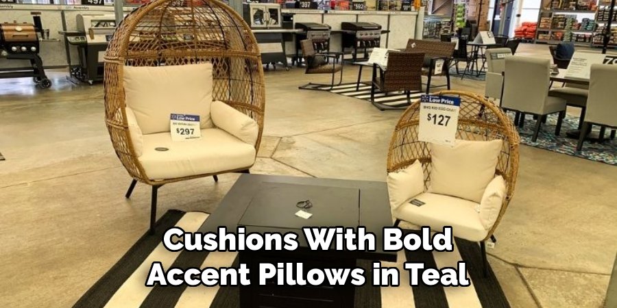 Cushions With Bold Accent Pillows in Teal