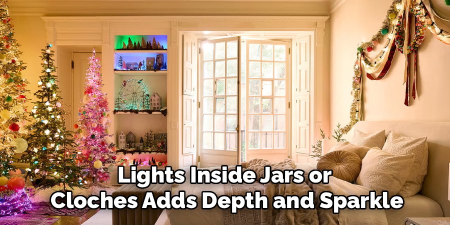 Lights Inside Jars or 
Cloches Adds Depth and Sparkle