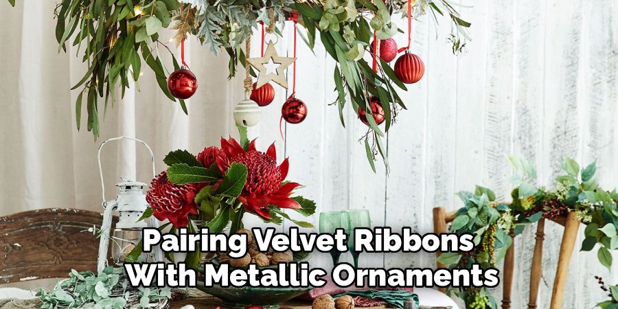 Pairing Velvet Ribbons
With Metallic Ornaments