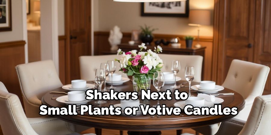 Shakers Next to
Small Plants or Votive Candles