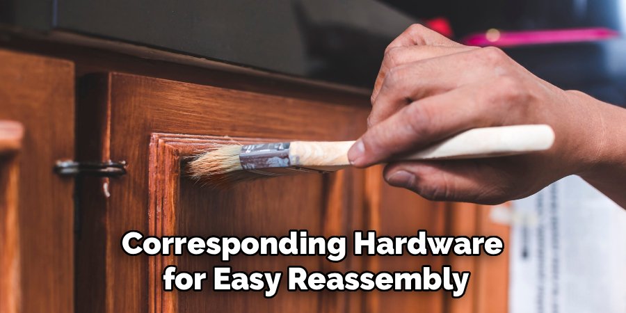 Corresponding Hardware 
for Easy Reassembly