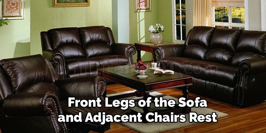 Front Legs of the Sofa and Adjacent Chairs Rest