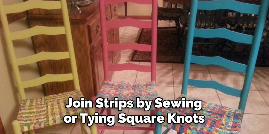 Join Strips by Sewing or Tying Square Knots