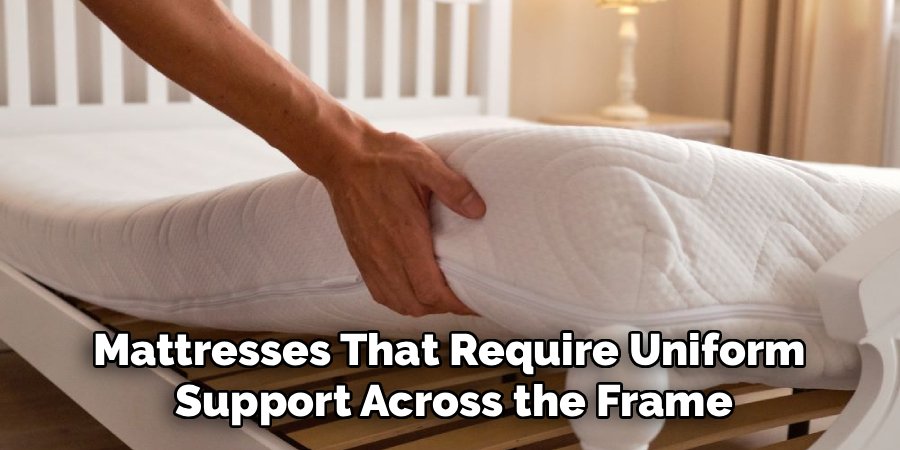Mattresses That Require Uniform 
Support Across the Frame