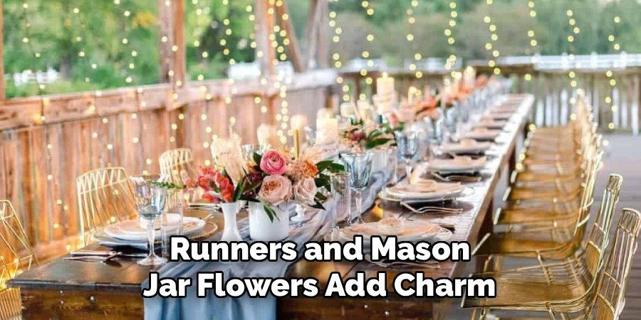 Runners and Mason Jar Flowers Add Charm