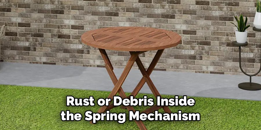 Rust or Debris Inside the Spring Mechanism