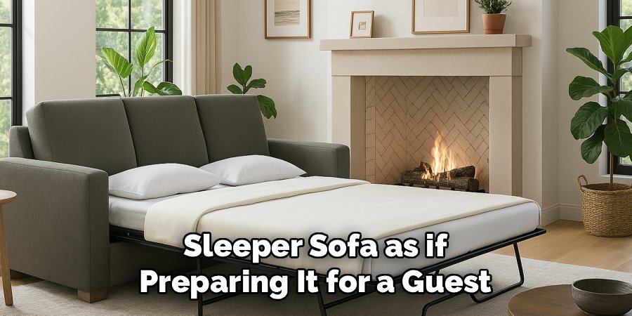 Sleeper Sofa as if Preparing It for a Guest