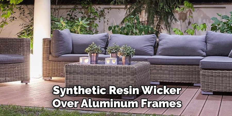 Synthetic Resin Wicker Over Aluminum Frames